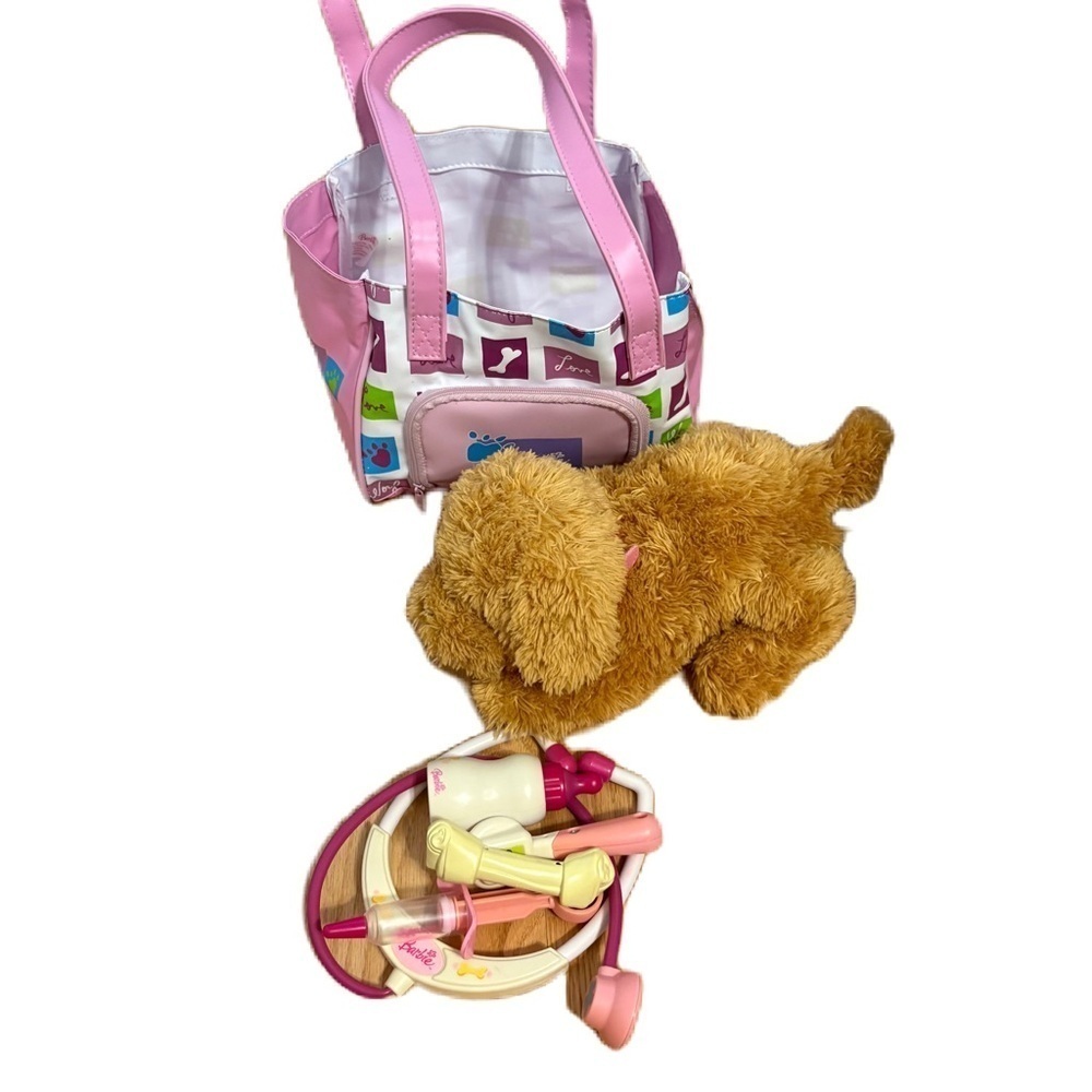 Barbie Pet Doctor Hug N Heal Kiss N Care Plush Electronic Dog Bag Puppy Tools